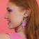 Earrings Assorted "Sweets" Lollows with a bow, the color is pink-violet