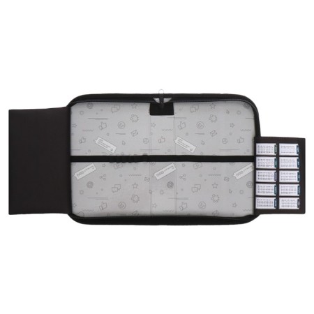 Penal 1 section 140 x 210 x 40 mm, folding pocket and cosmetic bag, fabric, calligrata topontent "Anime Fire"-4