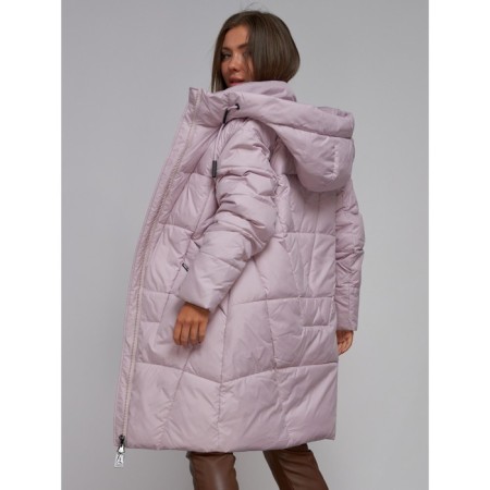 Coat insulated winter female, size 46, purple color-16