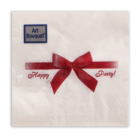 New Year's napkins Paper Art Bouquet “Burgundy Gift”, 2 layers, 20x20 cm, 30 pcs.-1