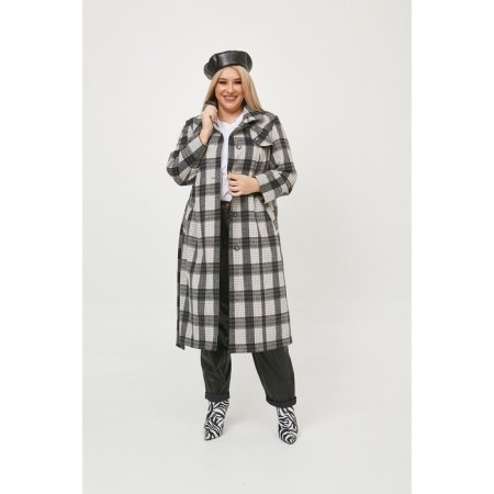 Female coat, size 64, gray color-2