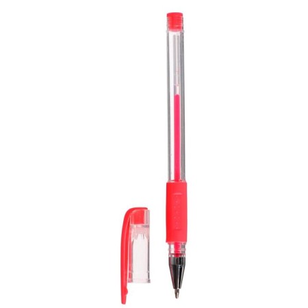 Set of gel pens, 6 colors, fluorescent, with rubber holders-6