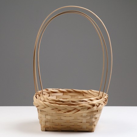 A set of wicker baskets, D19x9/32 cm, d22x9.5/34 cm, d25x10/36 cm, 3pcs, bamboo-1