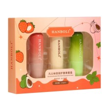 Set of lip balms: grapes, strawberries, avocado
