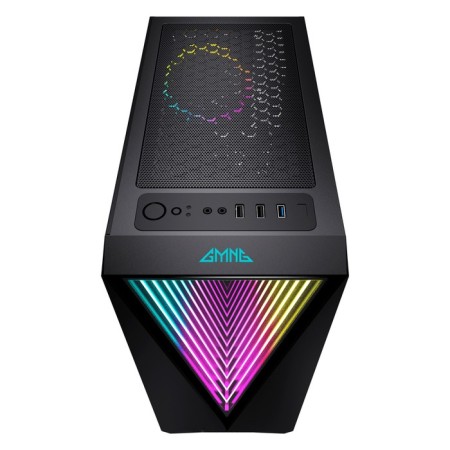 The GMNG GG-CC100 case is black without BP ATX 5x120mm 2xusb2.0 1xusb3.0 Audio Bott PSU-6