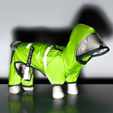 Dog ovens, demi -season with a visor, size S (DS 28, OG 41, Osh 31 cm), Green-12