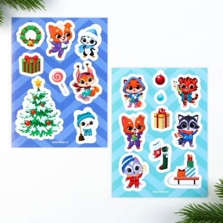 Gift New Year's set: notebook, stickers 2 liters and magnetic bookmarks 2 pcs "Fairytale set"-8
