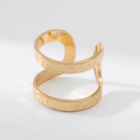Ring Metal "Trend" three stripes, craters, color gold, dimensionless-1