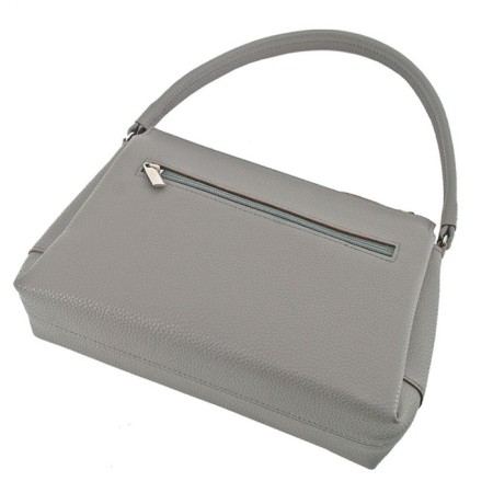 Women's bag B2824-05140, gray, genuine leather, 25x9x18 cm-1