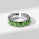 Ring "Trend" parallel, green color in silver, dimensionless (from 17 size)