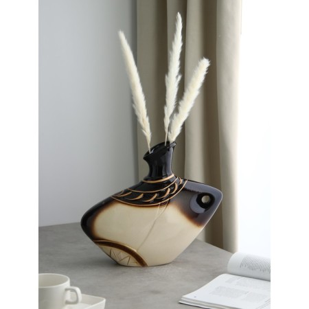 Ceramic VAZA "Pharaoh", desktop, beige, 29 cm