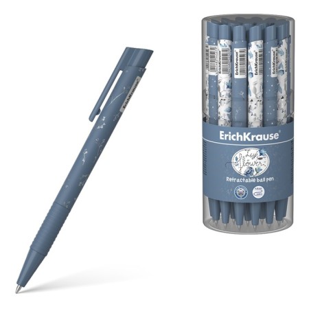 Handle Automatic Erichkrause Frozen Beauty Matic & Grip, Node 0.7 mm, Subtle letter, Soft Touch case, Design case, blue ink blue