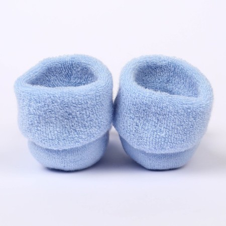 A set of socks for newborns 2 pairs (4 pcs.), Terry from 0 to 6 months., Blue/white color-4