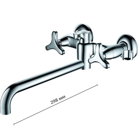 Bath mixer D&K Hessen Goethe DA1383341, color chromium