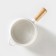 Porcelain Fooldine with a handle on the Bellatenero bamboo stand, 400 ml, 20.5 × 11.5 × 6.5 cm, white color