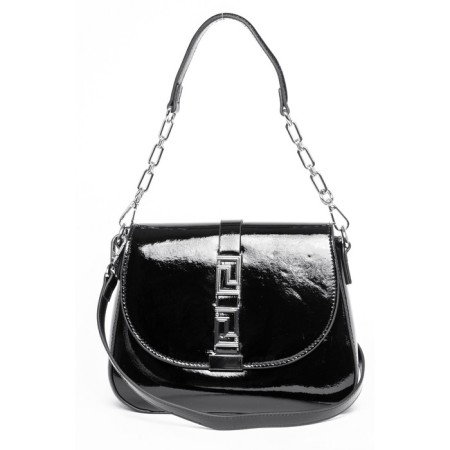 Bag Cross-Body Women's, genuine leather, Ludor black, 25x8x20 cm