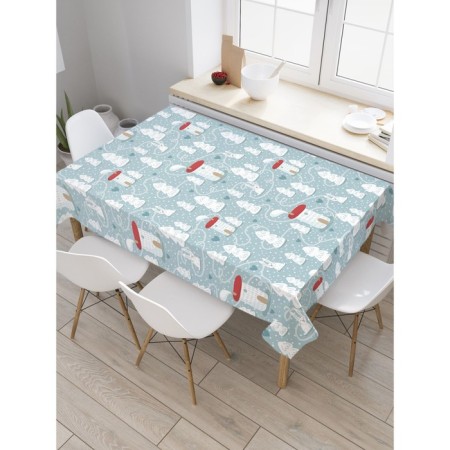 The tablecloth “Snow settlement”, rectangular, Saten, size 120x145 cm