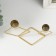 Summary Metal for 2 candles "Geometry. Romb" gold d = 2.3 cm 7.8x18x19 cm
