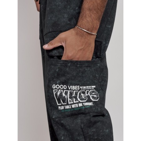 Sports male trousers, size 52, dark green color-12
