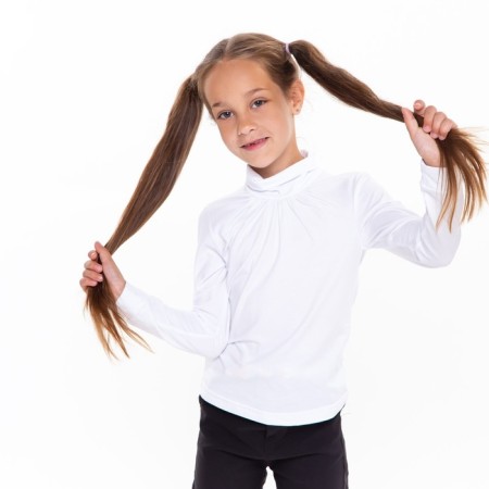 Turtleneck for girls, white color, height 122 cm-1