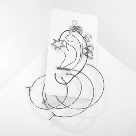 Earrings "Kaffa" image, color silver, set-2