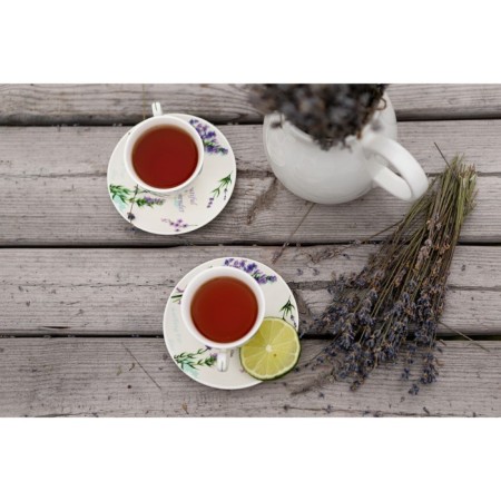 Set porcelain coffee shade "lavender", 4 items: 2 cups 80 ml, 2 saucers d = 11.6 cm, white color-8