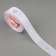 Satin tape with embossing "Snowflakes", 25 mm, 23 ± 1 m, white color/silver No. 001