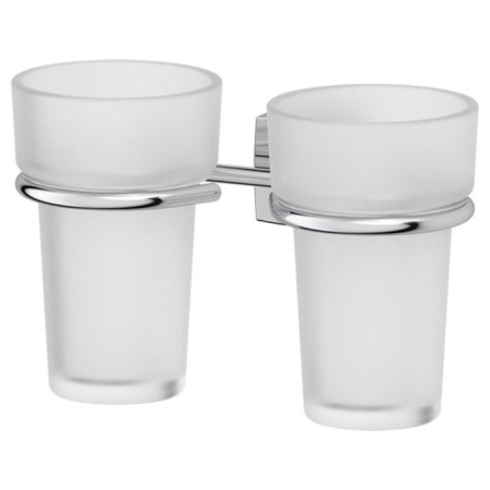 Holder with two glasses, matte crystal, chrome, fbs