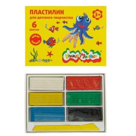 Plasticine 6 colors 90 g "Kalyak-Malyak", with a stack