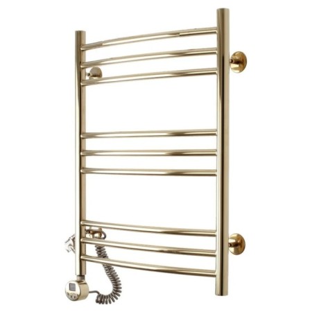 Domoterm electric heated towel rail "Calipso" P9, 500x700 mm, left, gold