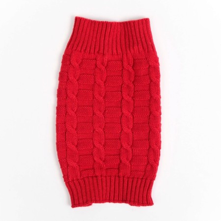 Sweater with openwork viscous, M (DS 26, Osh 26, OG 28-46 cm), Red-6