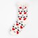 Women's socks with fur inside the "heart", white color, size 23-25 ​​(36-40)