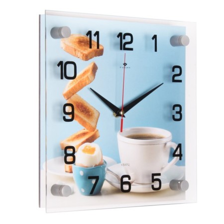 Wall clock, interior: kitchen, "pleasant breakfast", 25 x 25 cm-1