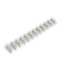 The terminal block of screw, 12 sections, 4-10 mm², 20 A, polyethylene, white, set of 10 pcs.