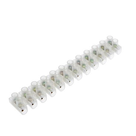 The terminal block of screw, 12 sections, 4-10 mm², 20 A, polyethylene, white, set of 10 pcs.