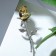 Brooch "Flower" rose, white color in silver-gold