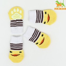 Non -slip socks, size S (2.5/3.5 * 6 cm), set 4 pcs, chicken