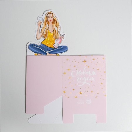 Box for mini-boots "Happy New Year", girl, 12 x 24 x 10 cm, New Year-2