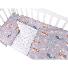 Bed linen baby, size 75x125 cm, 112x147 cm, 40x60 cm, travelers print, calico