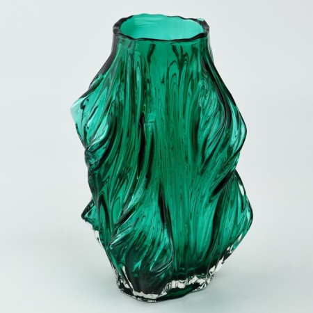 Vase for flowers "Emerald" made of green glass 27 × 10 × 10 cm-1