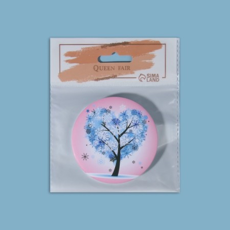Folding mirror "Trees", D = 7.5 cm, with an increase, Mix drawing-7