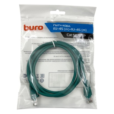 Buro UTP 4 pairs CAT5E CCA Molded 1.5m Green RJ-45 (M) -RJ-45 (M)-1
