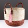 Argentina storage basket, with handles, 30 x 25 x 24.5 cm, natural, burgundy