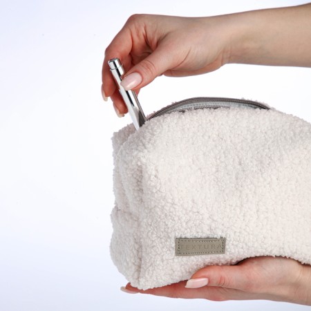 Lightning cosmetic bag, Textura, white color-7