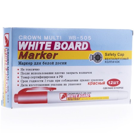 Marker for white boards 2.0 mm, Crown Multi Board Slim, bullet, red-5