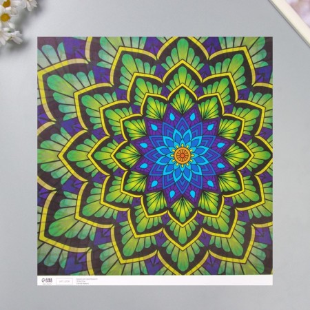 D/scrap paper bilateral "eclecticism silver and mehendi" 180 grams set 5 pcs 30.5x32cm-3
