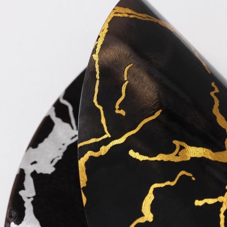 Serving napkin on the table "Marble", d = 38 cm, black color-4