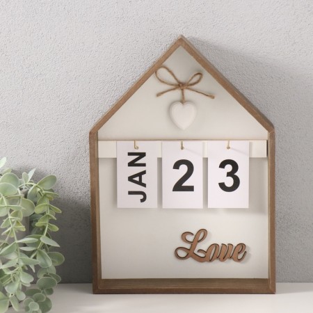 Souvenir wood wall calendar "Heart with a bow" 5x20x28 cm
