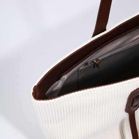 Zipper bag with lightning, white color-4