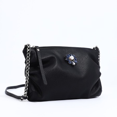 Richet Cross-Body bag, external pocket, black color-2